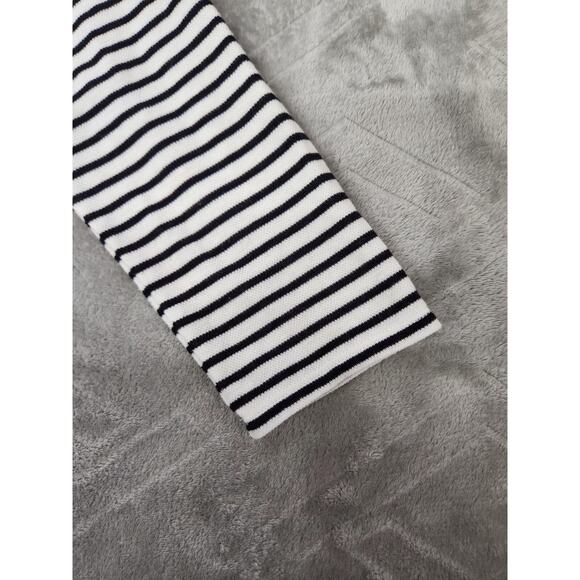 Liz Claiborne Size XL Black & White Stripes Front Pocket Knit Pullover Top #flaw - Picture 6 of 13